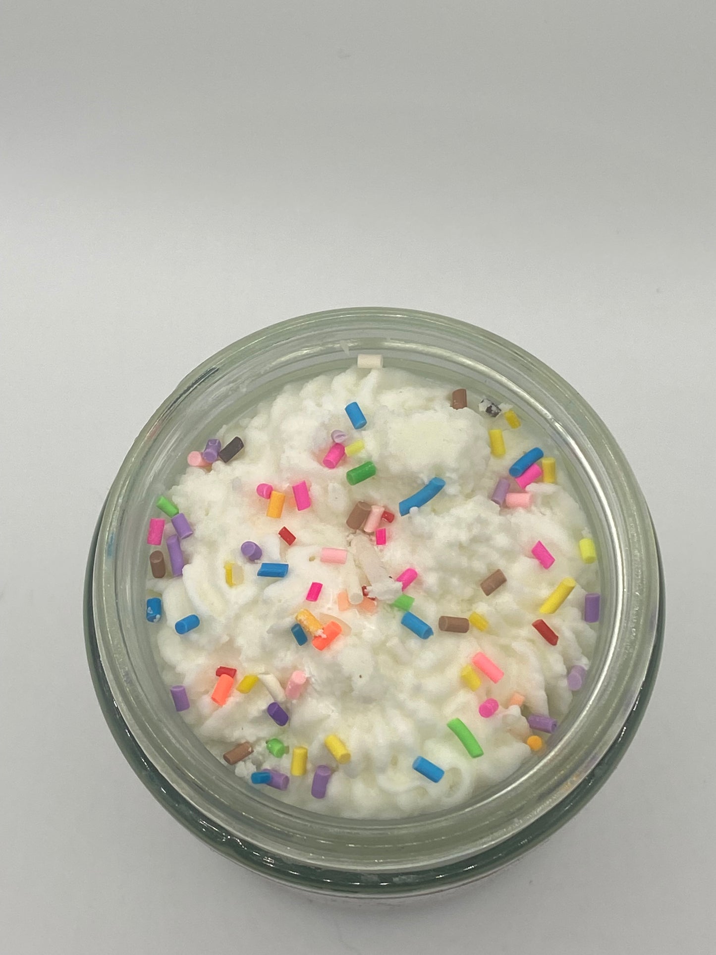 Birthday cake soy wax candle whipped with sprinkles vanilla scented