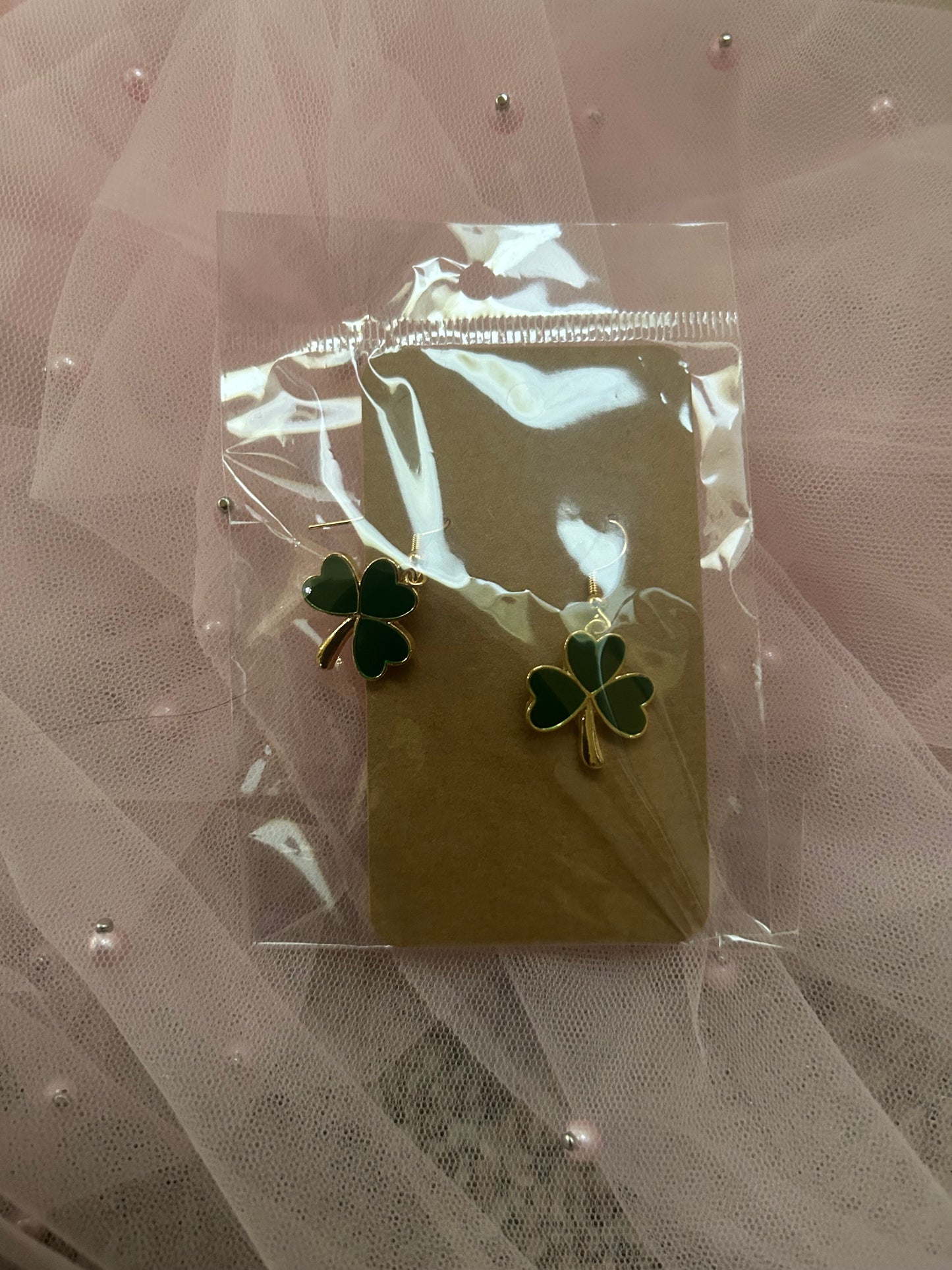 Lucky Green Clover Earrings