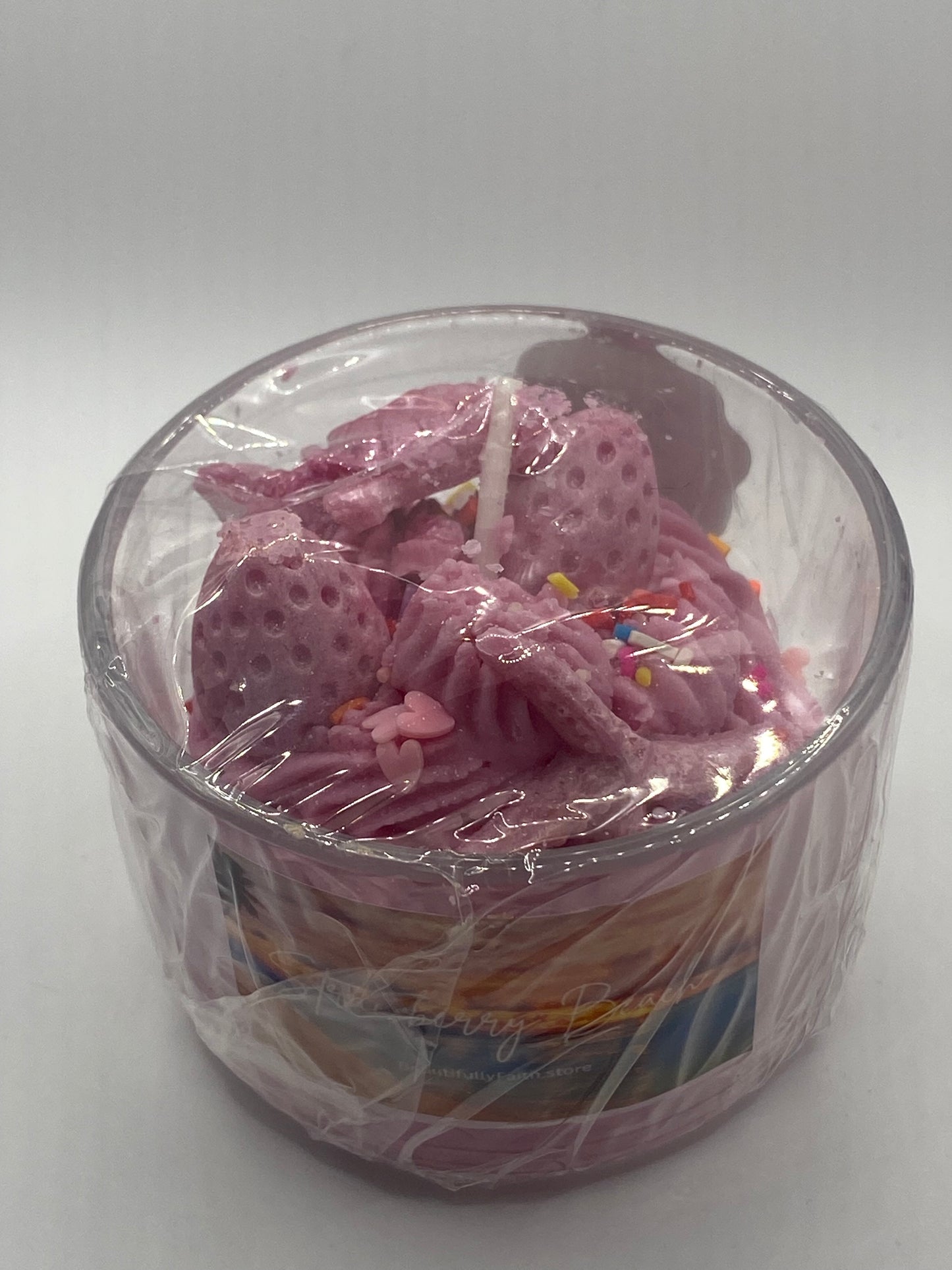 Strawberry Beach Cupcake Candle