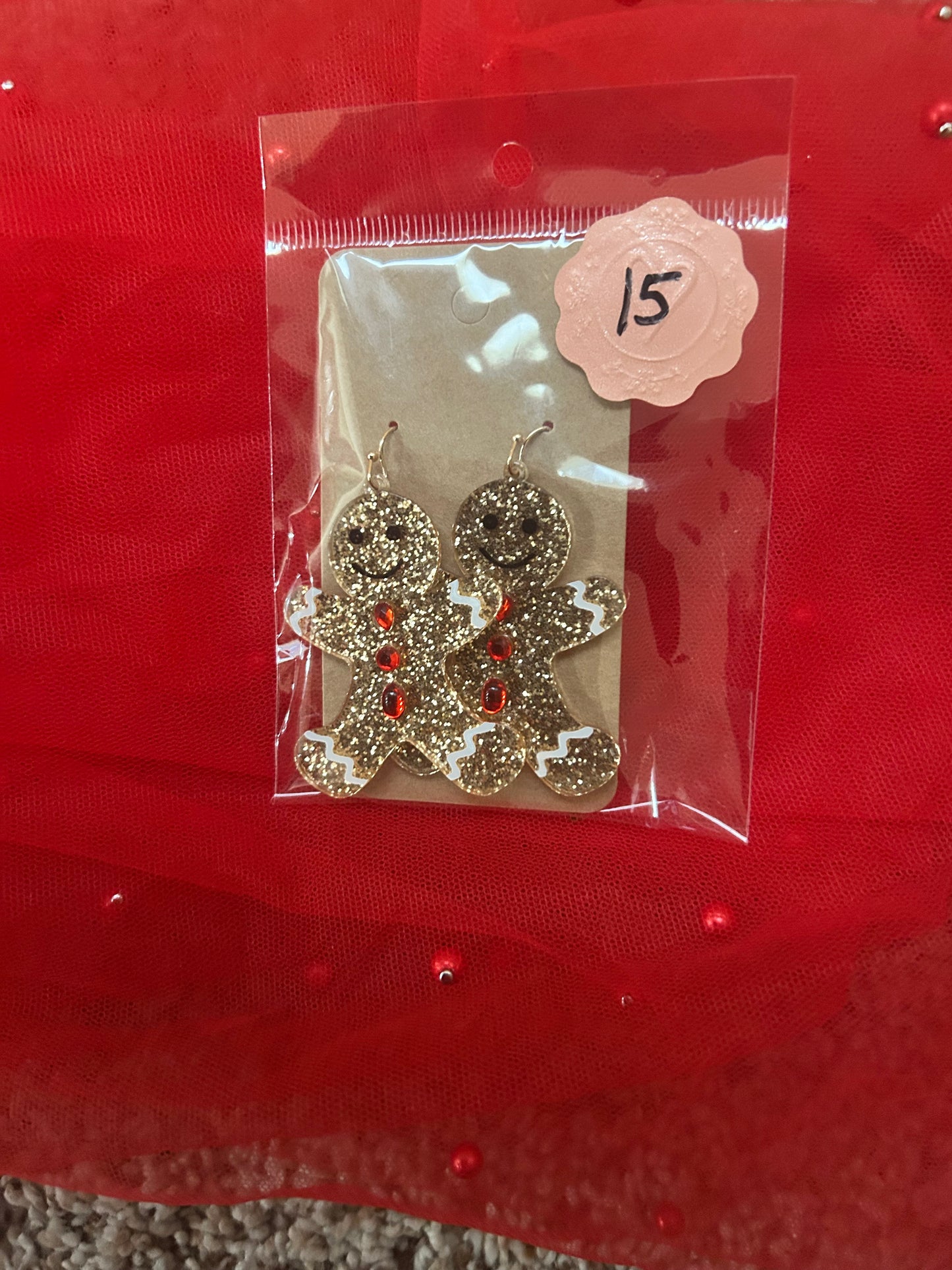 Gingerbread man earrings