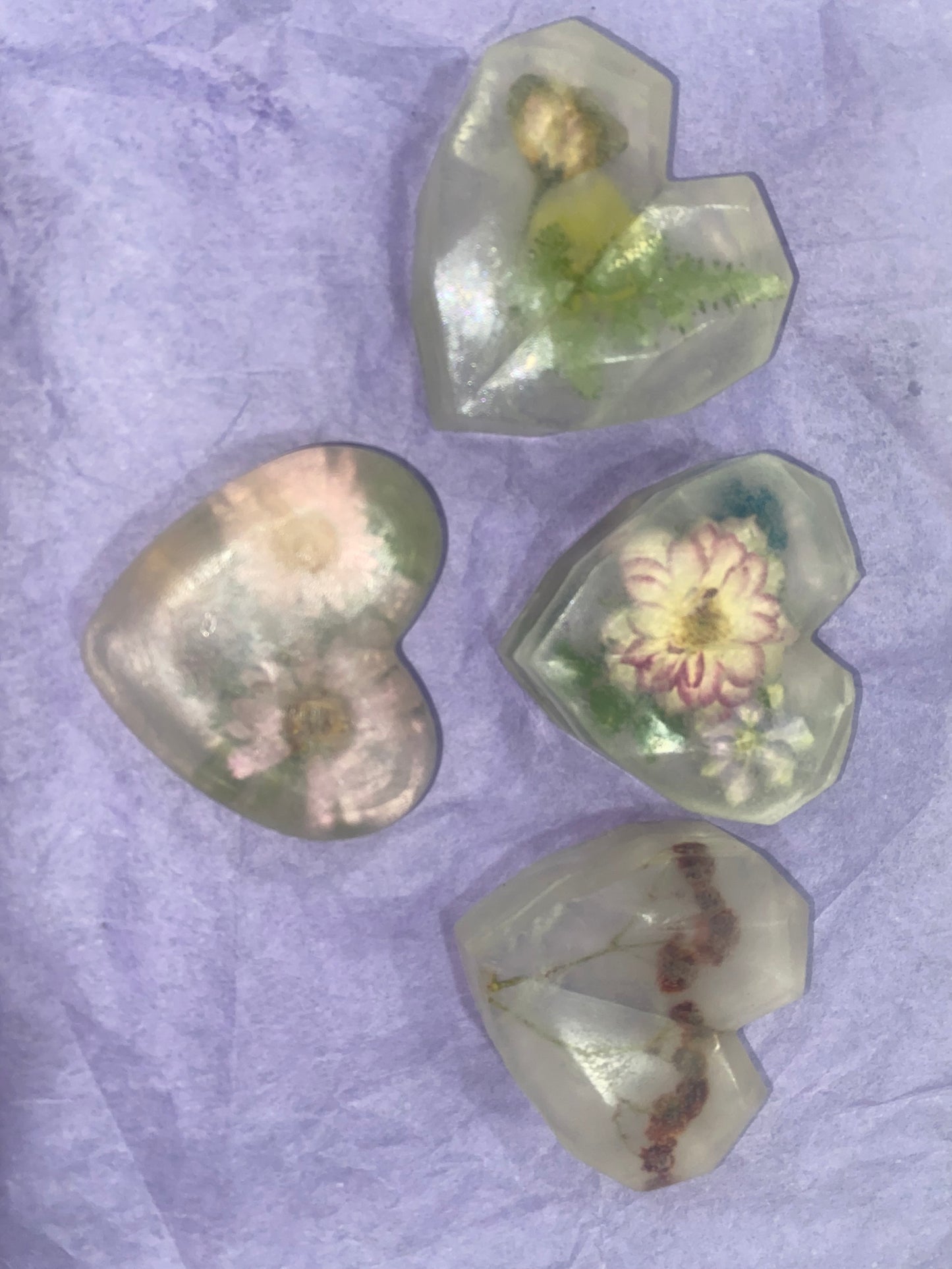Botanical Heart Soaps – Handmade Floral Glycerin Bars