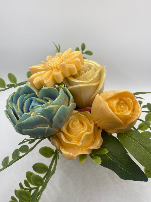 Shimmering Soap Flower Bouquet in Mini Pot