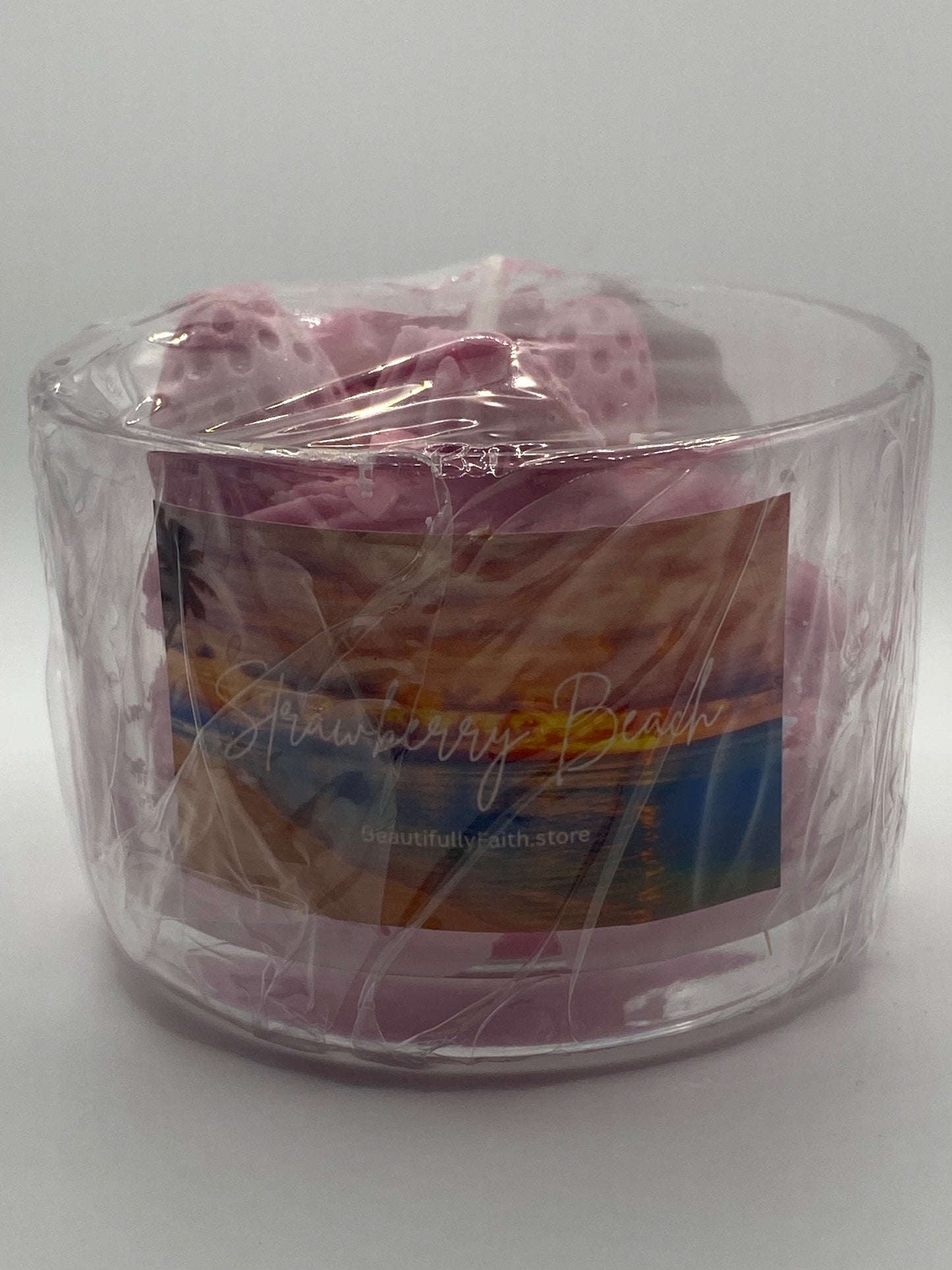 Strawberry Beach Cupcake Candle