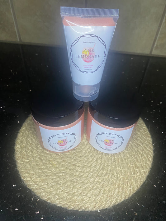 Fluffy Whipped Sugar Scrub – LIGHT Exfoliation + Shimmer 4oz/1oz/8oz