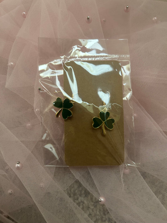 Lucky Green Clover Earrings