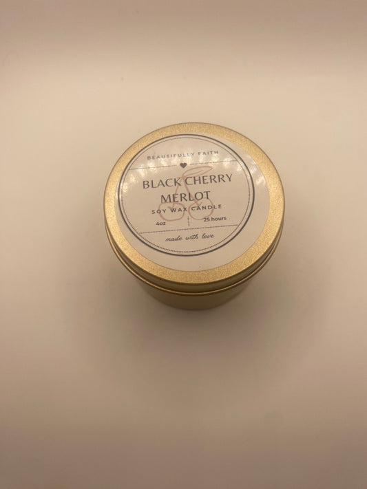 Black cherry merlot 4oz strong scented candle SOY WAX