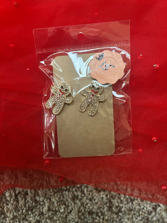 Small gingerbread man earrings