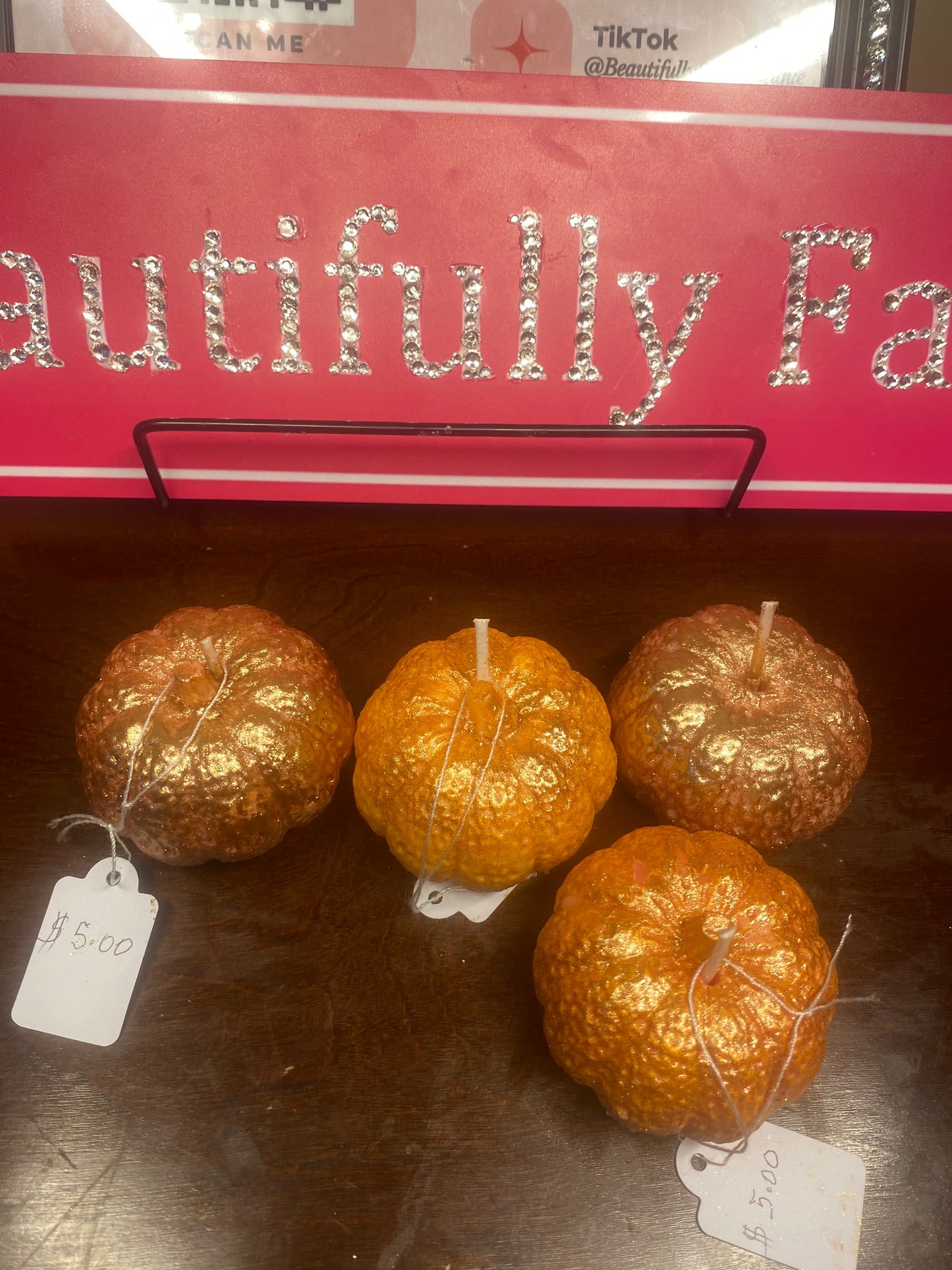 Shimmer mini Pumpkin spice scented candles