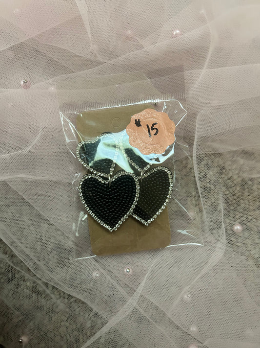 Black heart earrings