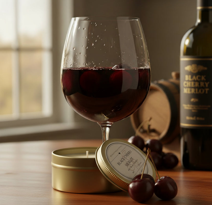 Black cherry merlot 4oz strong scented candle SOY WAX