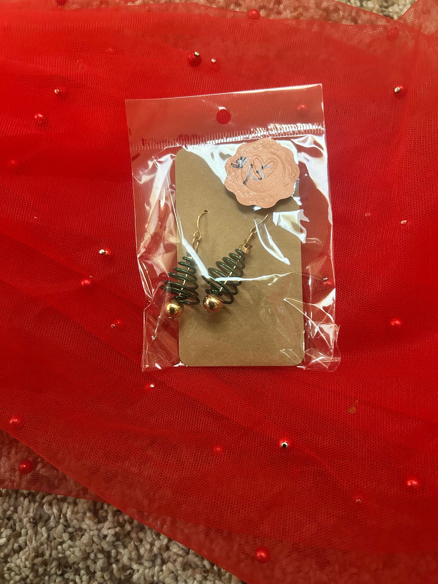 Small Christmas tree earrings