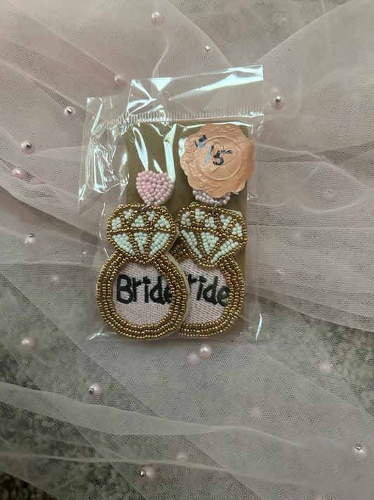Bride ring earrings