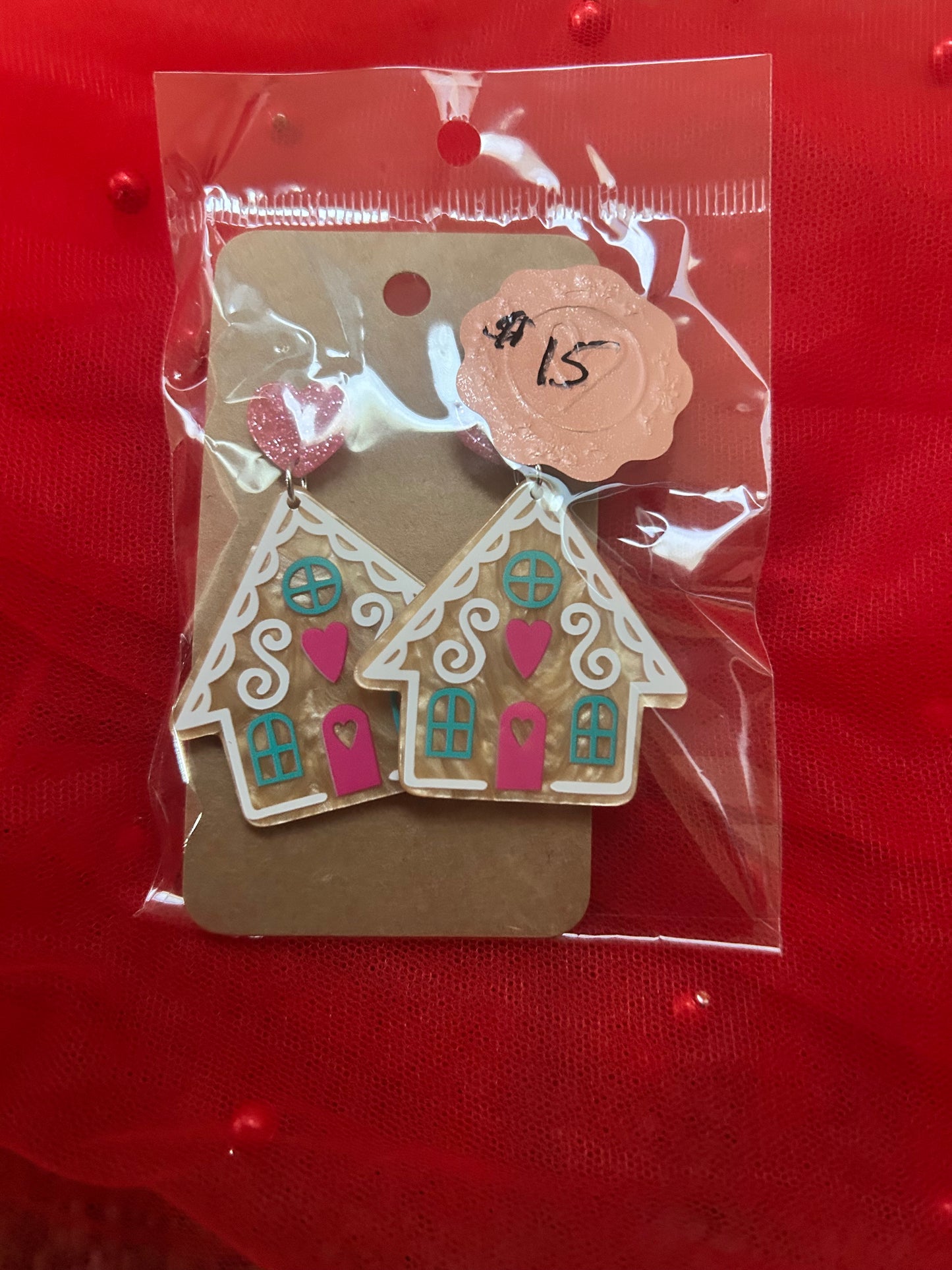 Gingerbread house earrings