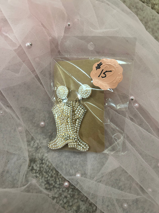 Cowgirl boot earrings