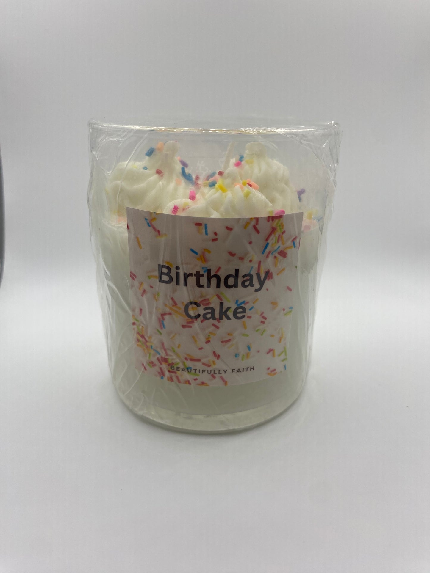 Birthday cake vanilla scented 8oz candle