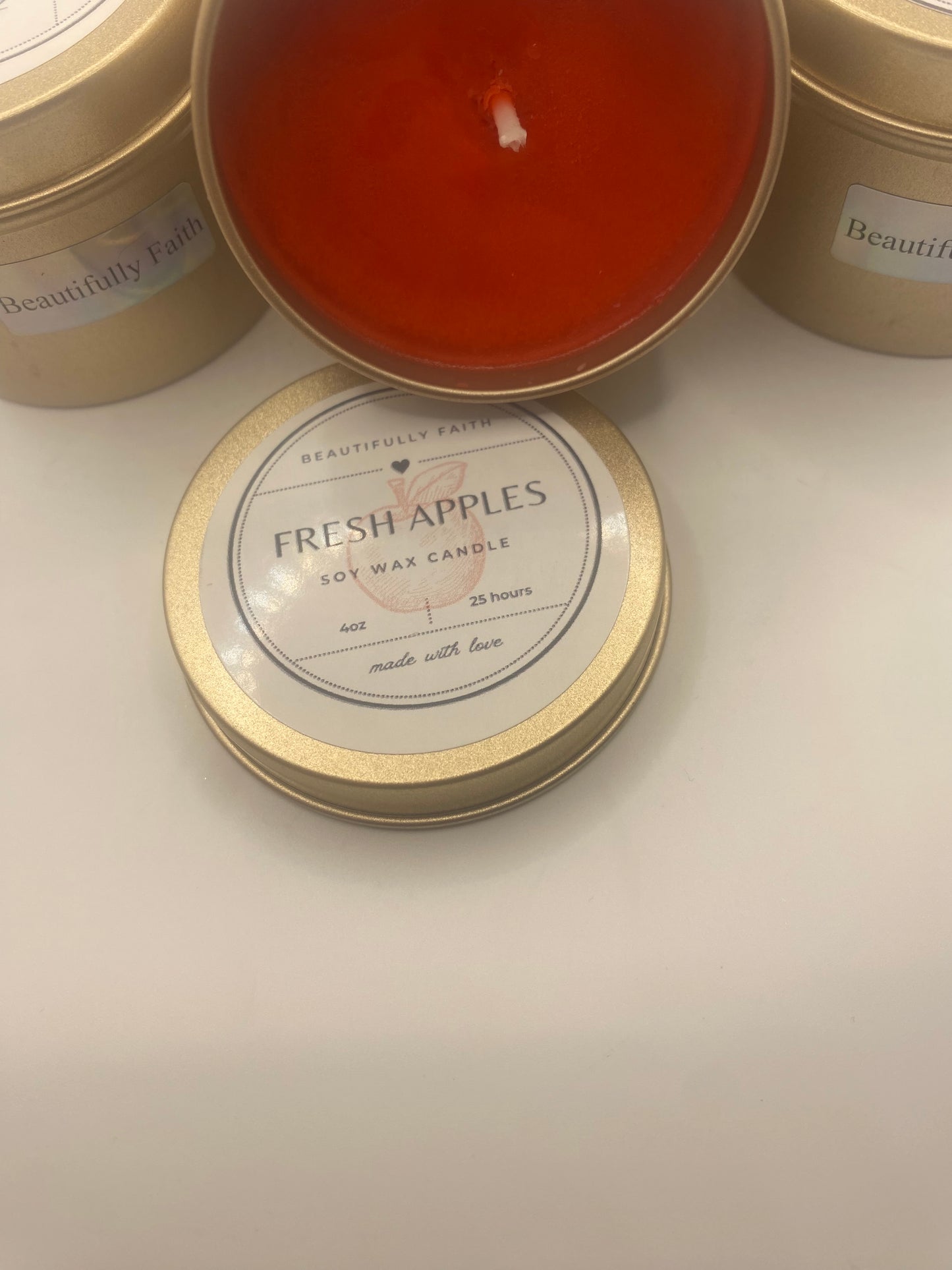 Fresh Apples 4oz Strong scented candle SOY WAX