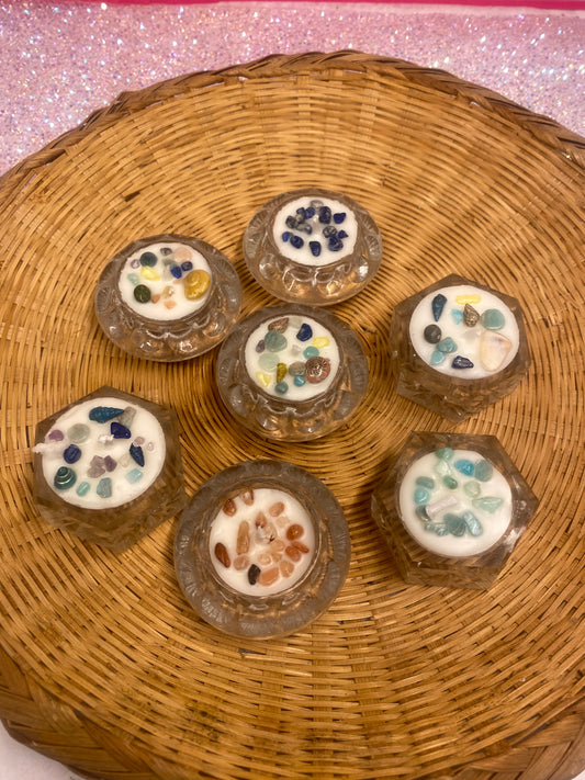 Glass Tea light crystal seashell candles