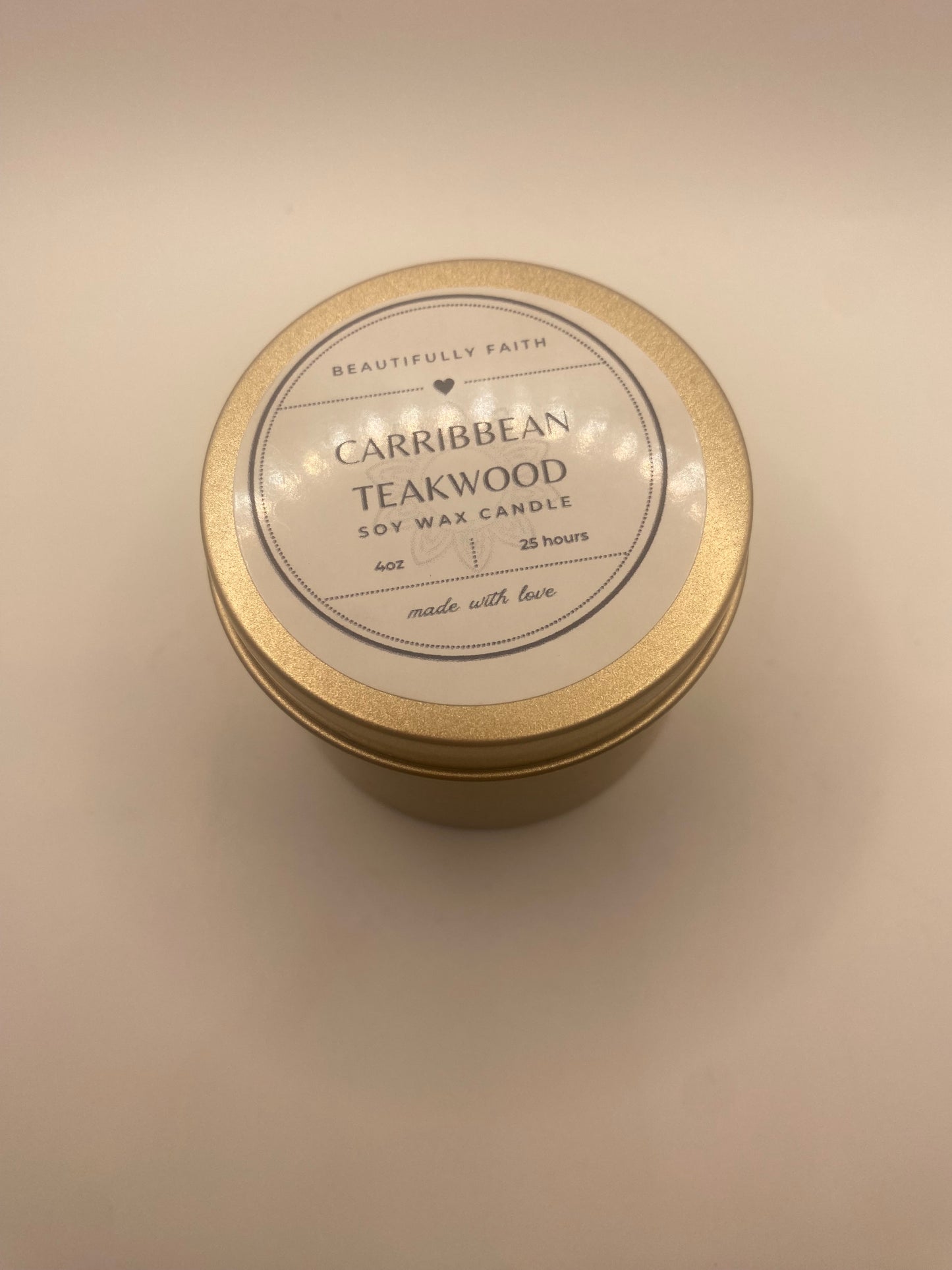 Caribbean teakwood 4oz strong scented candle SOY WAX