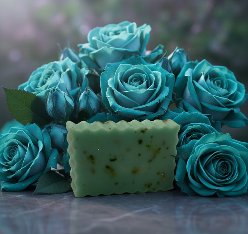 Floral shea butter soap with dried flowers