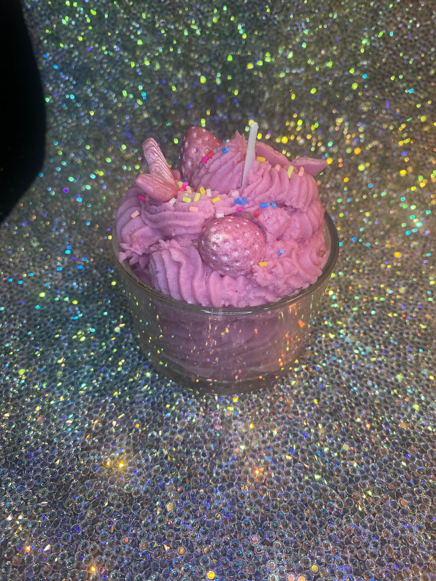 Strawberry Beach Cupcake Candle